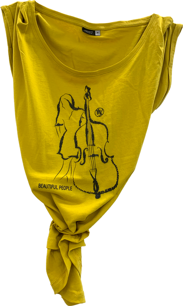 Gestalten von Band-Shirts für das Musikerduo Das Mädchen mit dem Kontrabass
